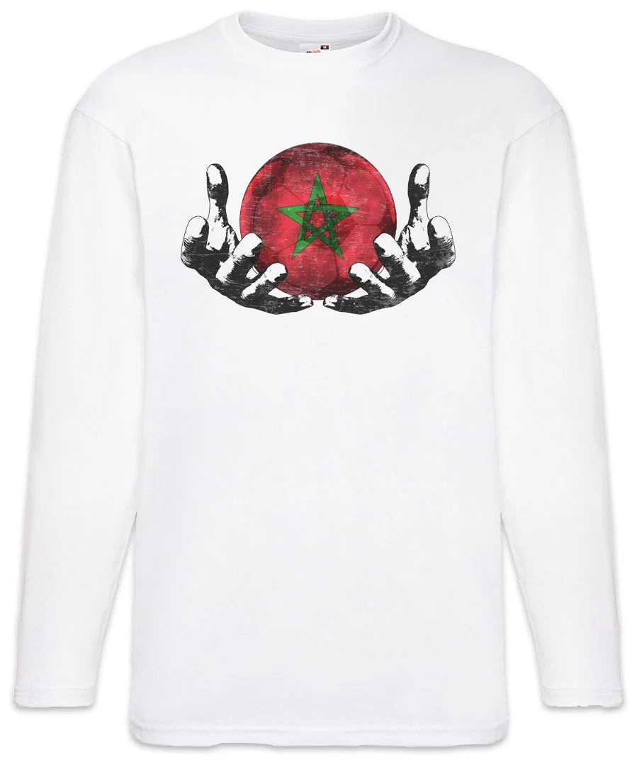 Morocco Football Magic Ball Men Long Sleeve T-Shirt moroccan Soccer Flag