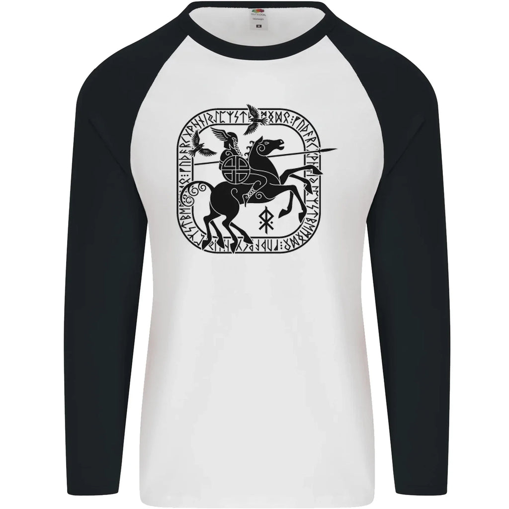 Odin Wotan Vikings Valhalla Norse Mythology Mens L/S Baseball T-Shirt