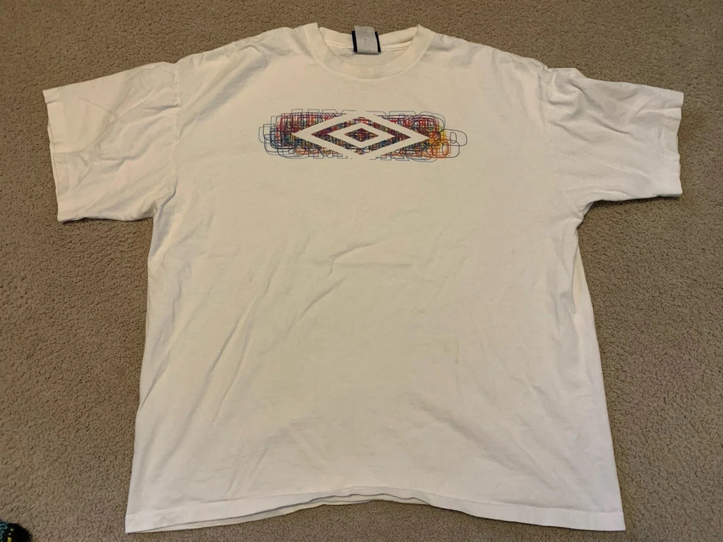 Vintage 90’s White Umbro Soccer Football Y2K Shirt-Size XXL