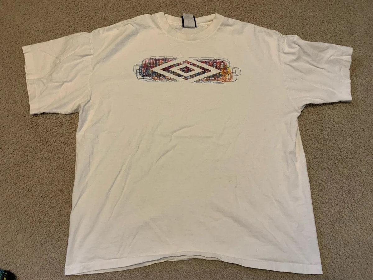 Vintage 90’s White Umbro Soccer Football Y2K Shirt-Size XXL