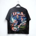USA Soccer Skull Washed T Shirt American Flag World Cup 2026 Tee