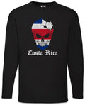 Costa Rica Football Skull I Men's Long Sleeve T-Shirt Rican Soccer Flag World