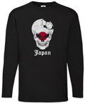 Japan Football Skull I Men's Long Sleeve T-Shirt Japanese Soccer Flag World