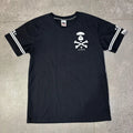 AAPE T-Shirt Men's XL Black Graphic Print Logo Skull Football Jersey Style