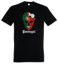 Portugal Football Skull I T-Shirt Portuguese Soccer Flag World Championship