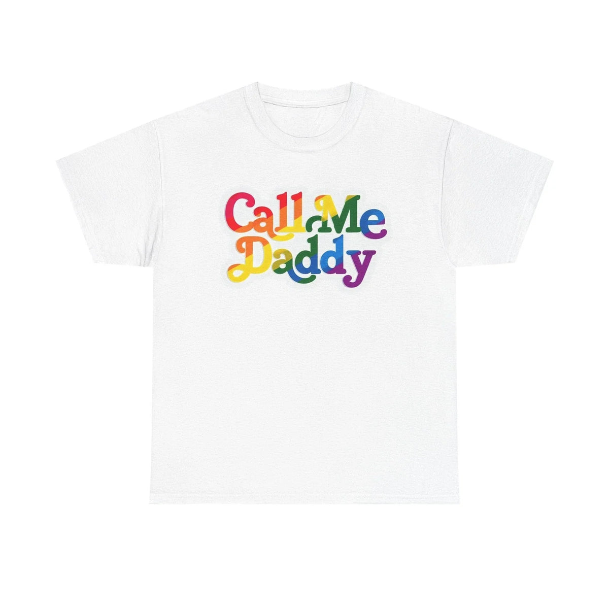 Call Me Daddy T-Shirt | Rainbow Retro Typography