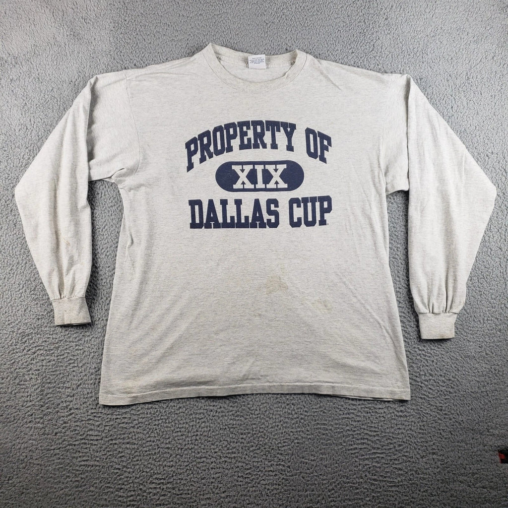 Vintage FILA Soccer Shirt Mens XL Gray Dallas Cup XIX 90s Y2K