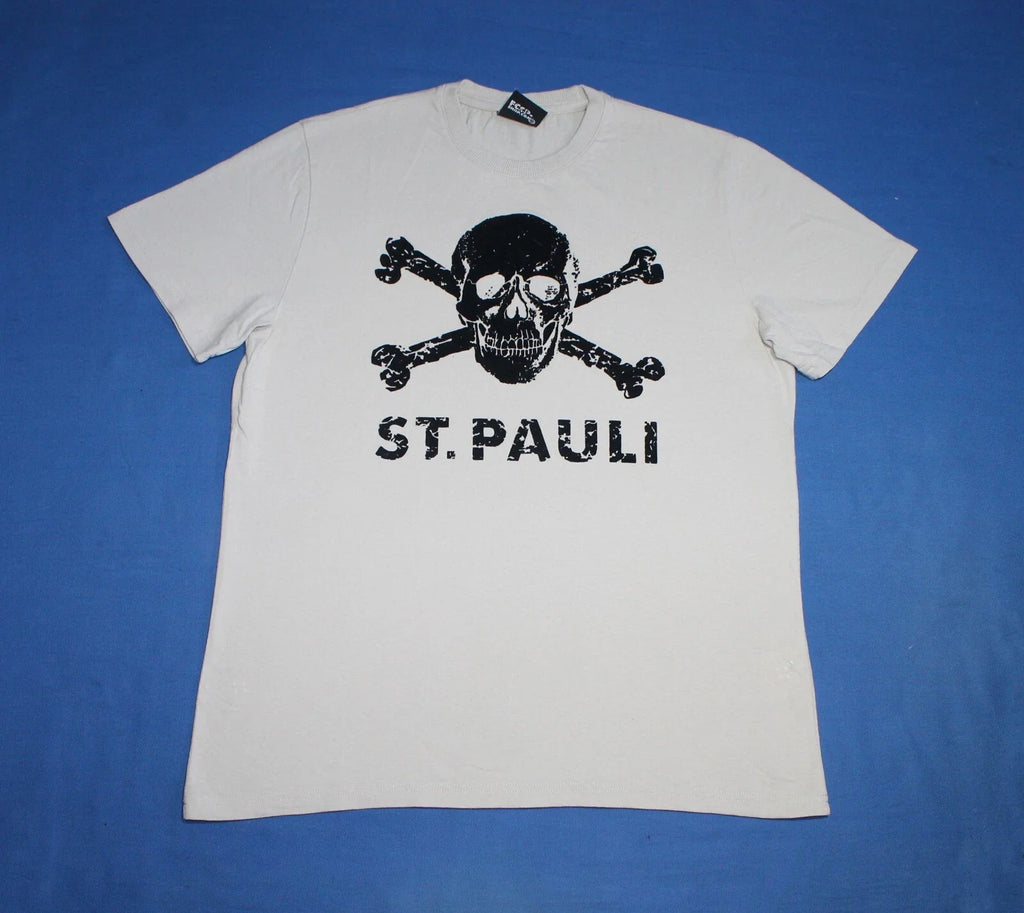FC St. Pauli Shirt Skull Print Beige Men's Tee M