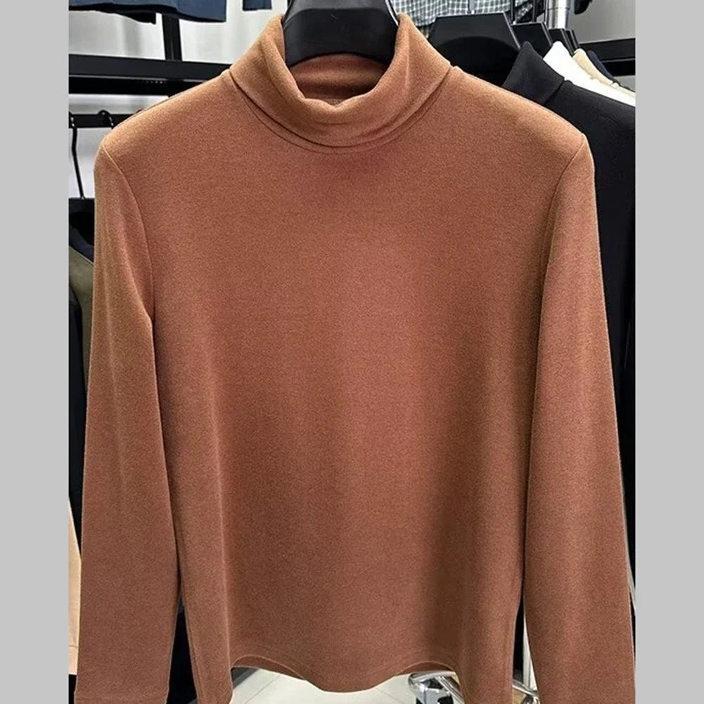 Men Elastic Fabric Half High Collar Shirt for Flexible Daily Performance