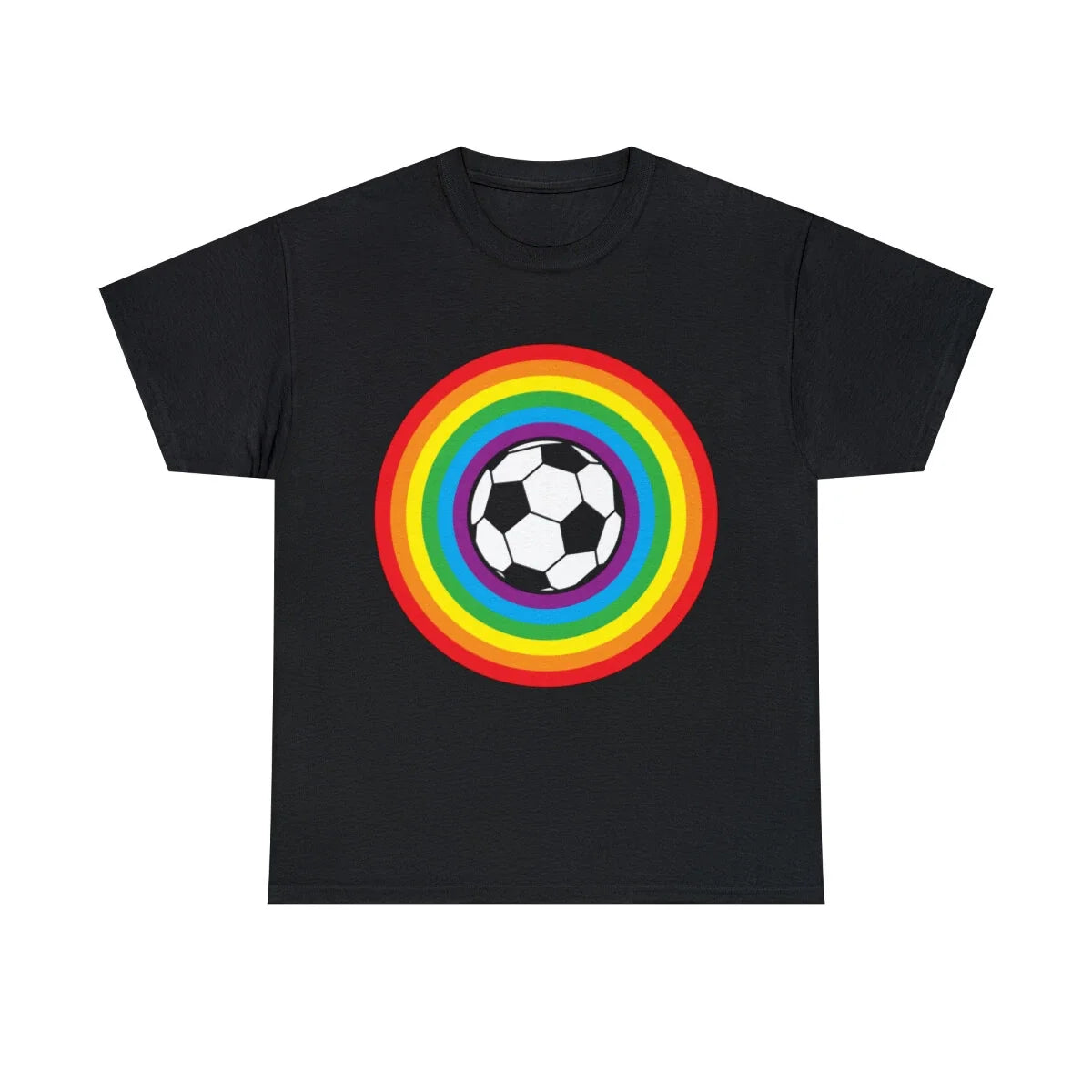 Rainbow Soccer Ball Graphic Tee Shirt, S-5XL