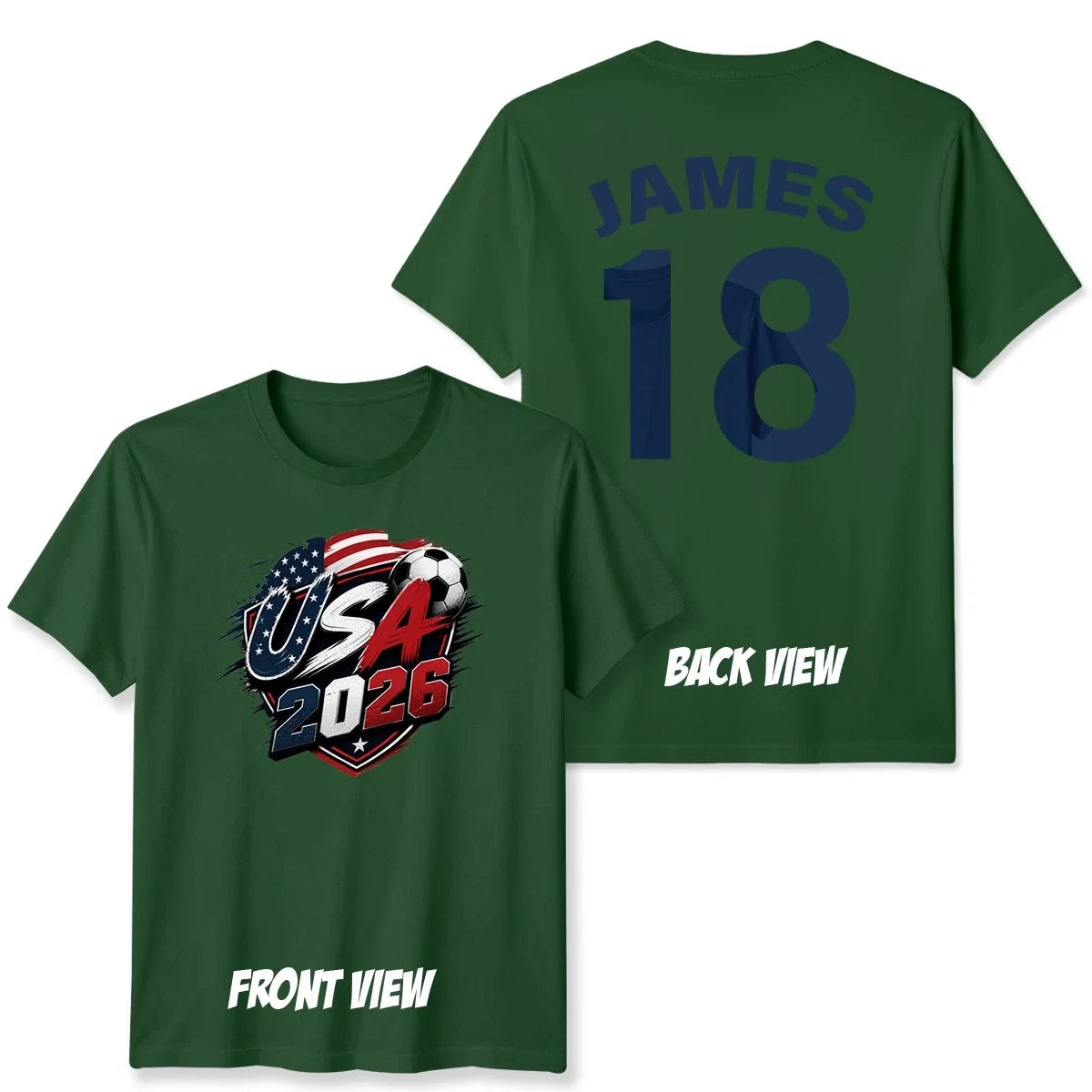 Personalized USA Unisex T Shirt Name and Number Soccer Fan Tee Mens Womens Top