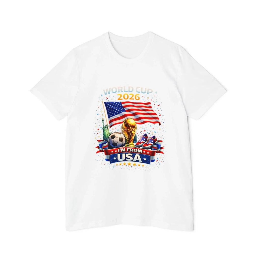 World Cup 2026 USA Soccer Graphic T-Shirt | American Flag, Trophy