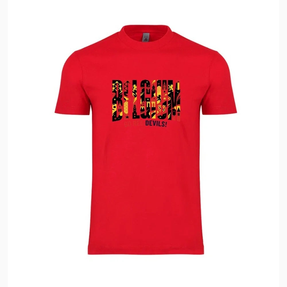 Belgium Country Flag Soccer T-Shirt World Cup 2026 Adult Unisex Football Tee