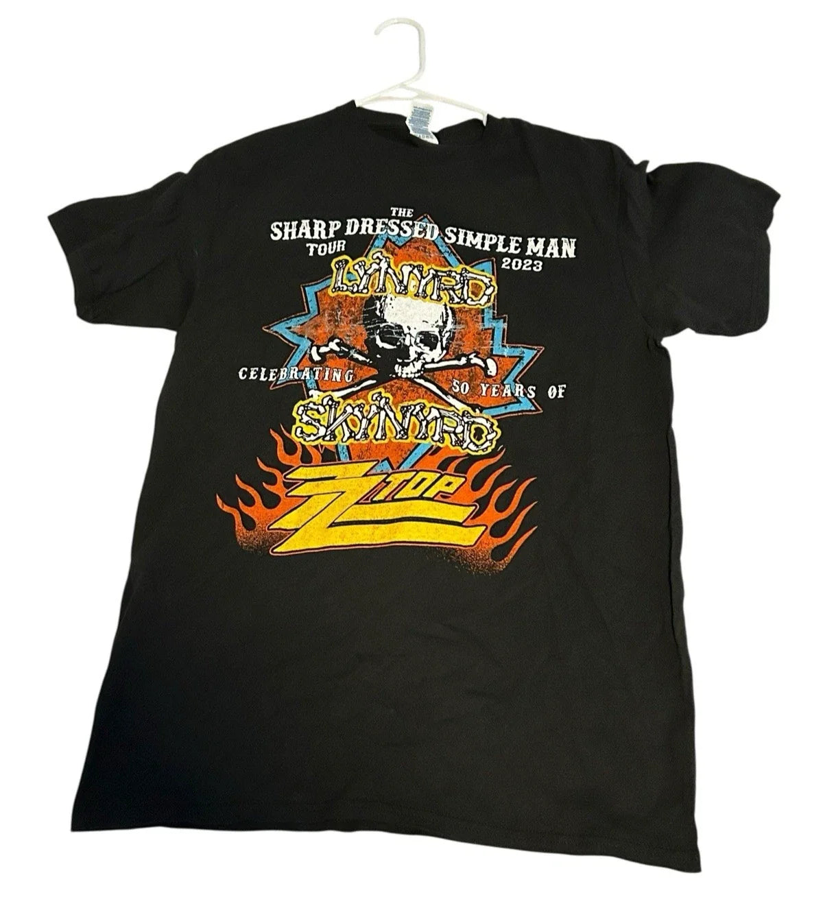 Lynyrd Skynyrd ZZ Top Mens M Sharp Dressed Simple Man Tour 2023 Double Sided Tee