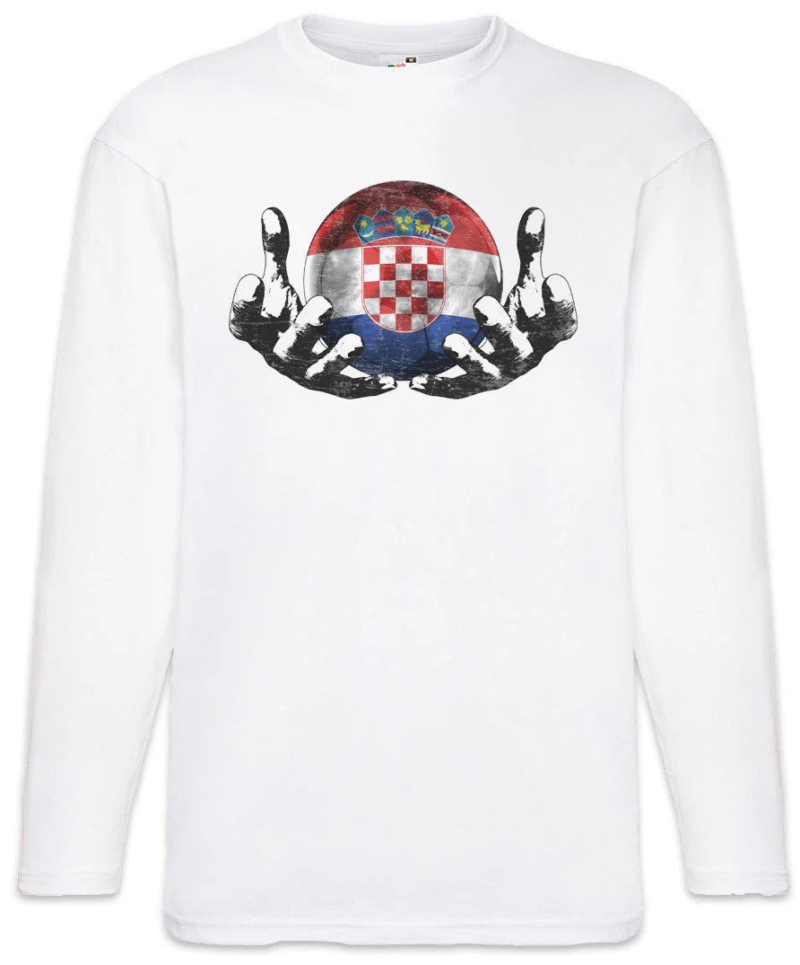 Croatia Football Magic Ball Men Long Sleeve T-Shirt croatian Soccer Flag