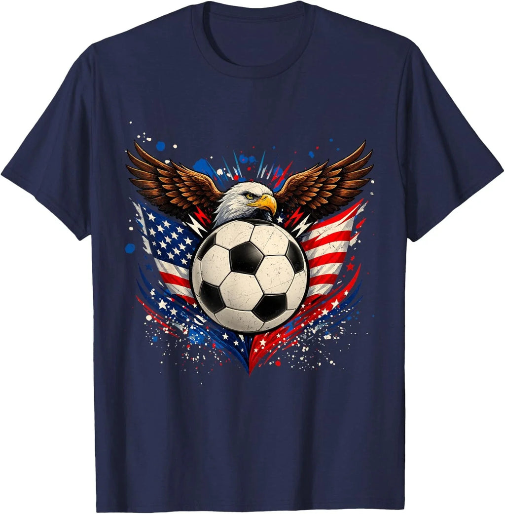 American Flag Soccer Ball 4th of July Patriotic Men Women Unisex T-Shirt