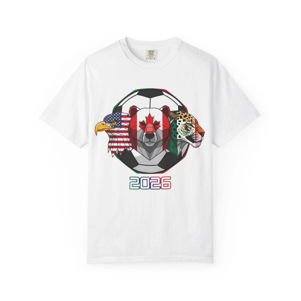 2026 World Cup Soccer - Animal Montage T-shirt | Canada Badge, Eagle, Jaguar