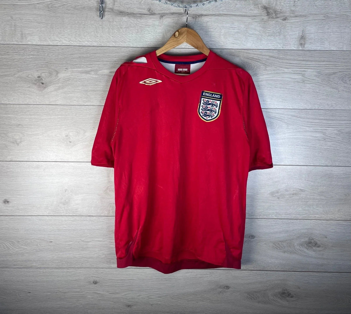 Vintage football t-shirt Umbro England size L 2006/07s red