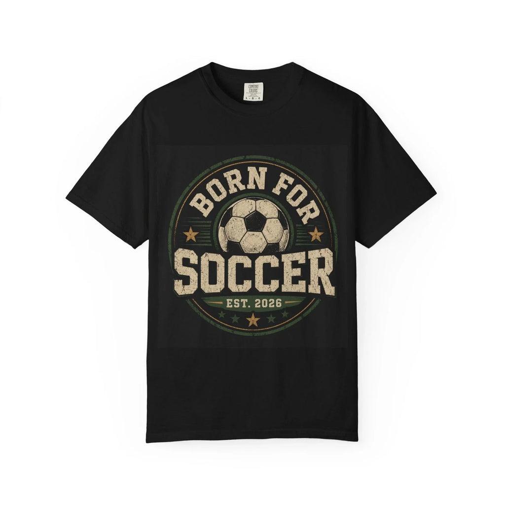 Born For Soccer vintage badge T-shirt | Soccer ball graphic