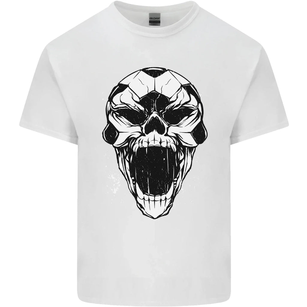 A Football Skull Soccer Footy Mens Cotton T-Shirt Tee Top
