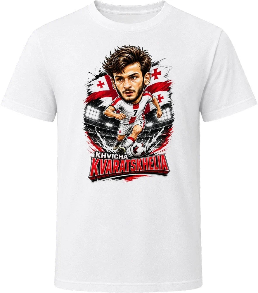 Khvicha Kvaratskhelia, Georgia Caricature Soccer 2026 T Shirt
