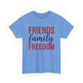 Friends Family Freedom T-Shirt Patriotic Typography Tee America 250 Independence