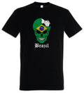 Brazil Football Skull I T-Shirt brazilian Soccer Flag Banner World Championship