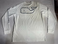 Vineyard Vines White w/ navy blue Whale Long Sleeve T-Shirt  Mens sz M