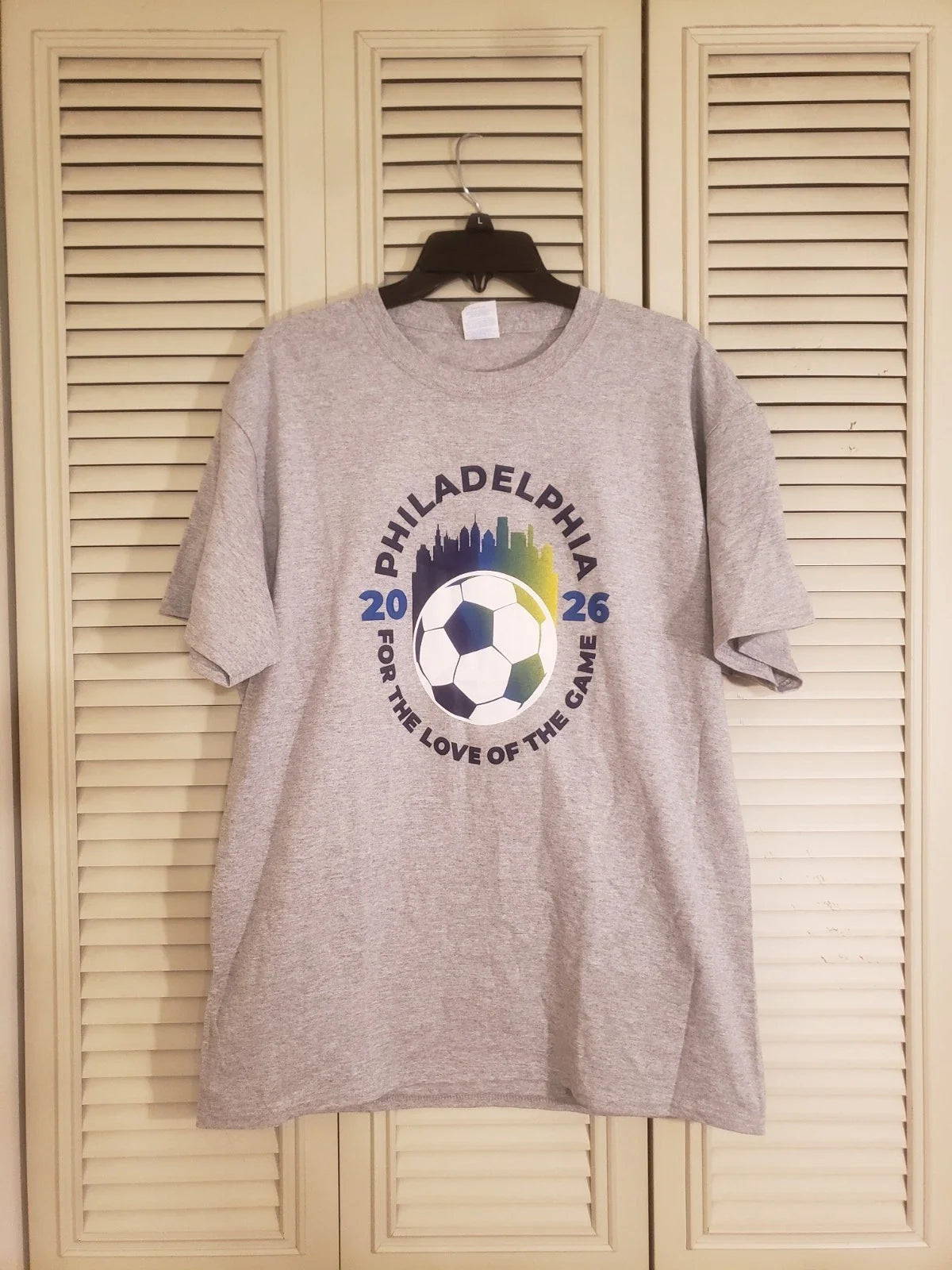 Men's Large Gray Port Company 2026 Philadelphia For The Love Of The Game T-Shirt