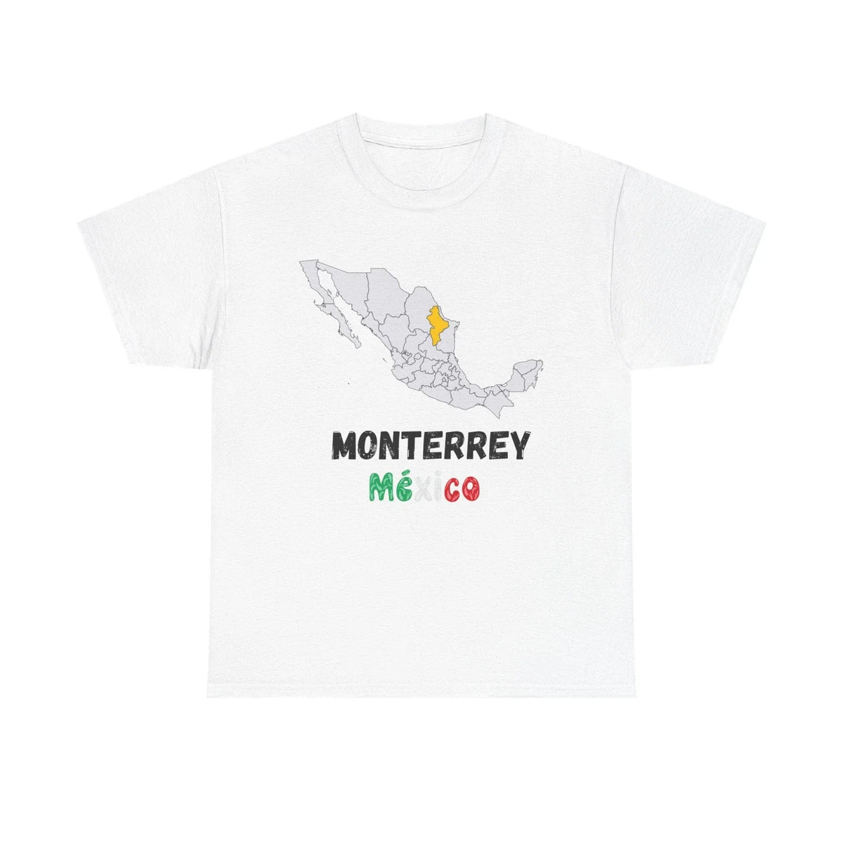 Monterrey Mexico Map Graphic T-Shirt City Pride Soccer Fan Unisex Tee