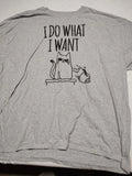 Vintage ODM Novelty Cat Graphic Gray T-Shirt Adult 3 XL  M/F  I do what I want
