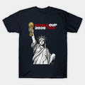 Statue of Liberty World Cup Trophy – USA 2026 Soccer Line Art Design T-Shirt