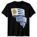 Curled Uruguay Flag ShirtFootball Unisex Tshirt National Pride Gift Tee