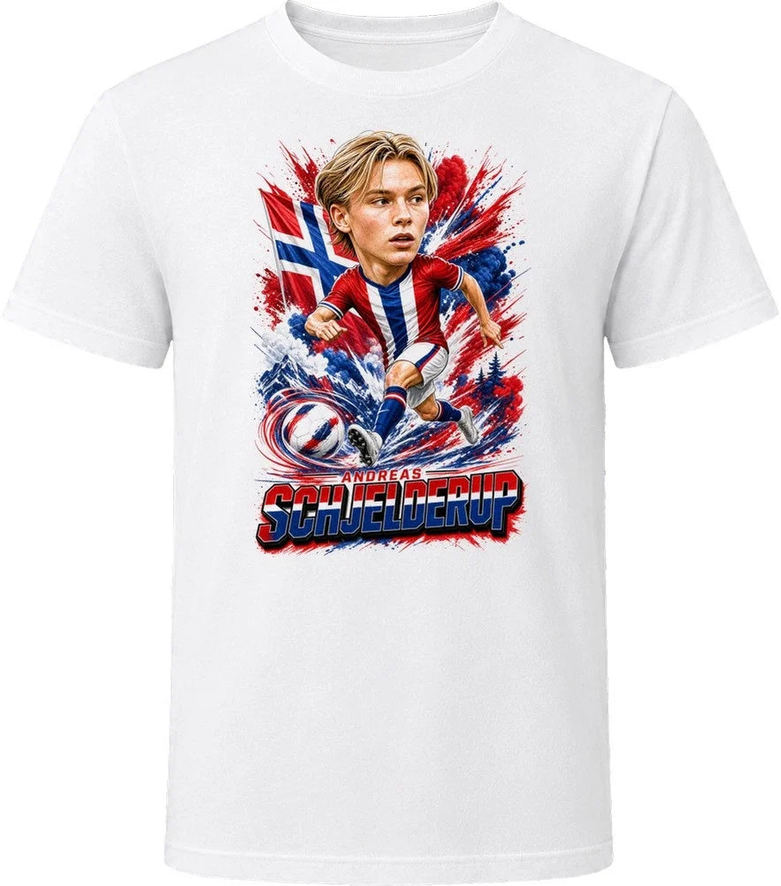 Andreas Schjelderup Norway Soccer Caricature 2026 World Cup T Shirt