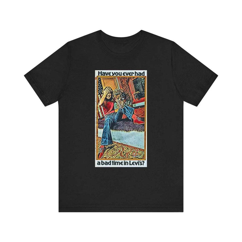 Levi's Retro Ad Art Graphic Print Crewneck Unisex Long Sleeve Tee Shirt Gift NEW