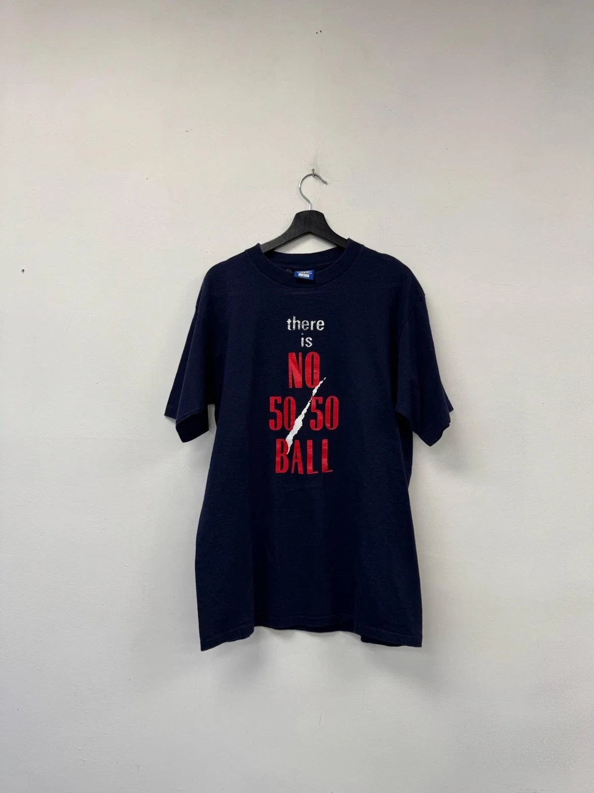 Vintage Umbro Shirt Mens Large Blue There Is No 50 50 Ball Graphic Soccer 90s