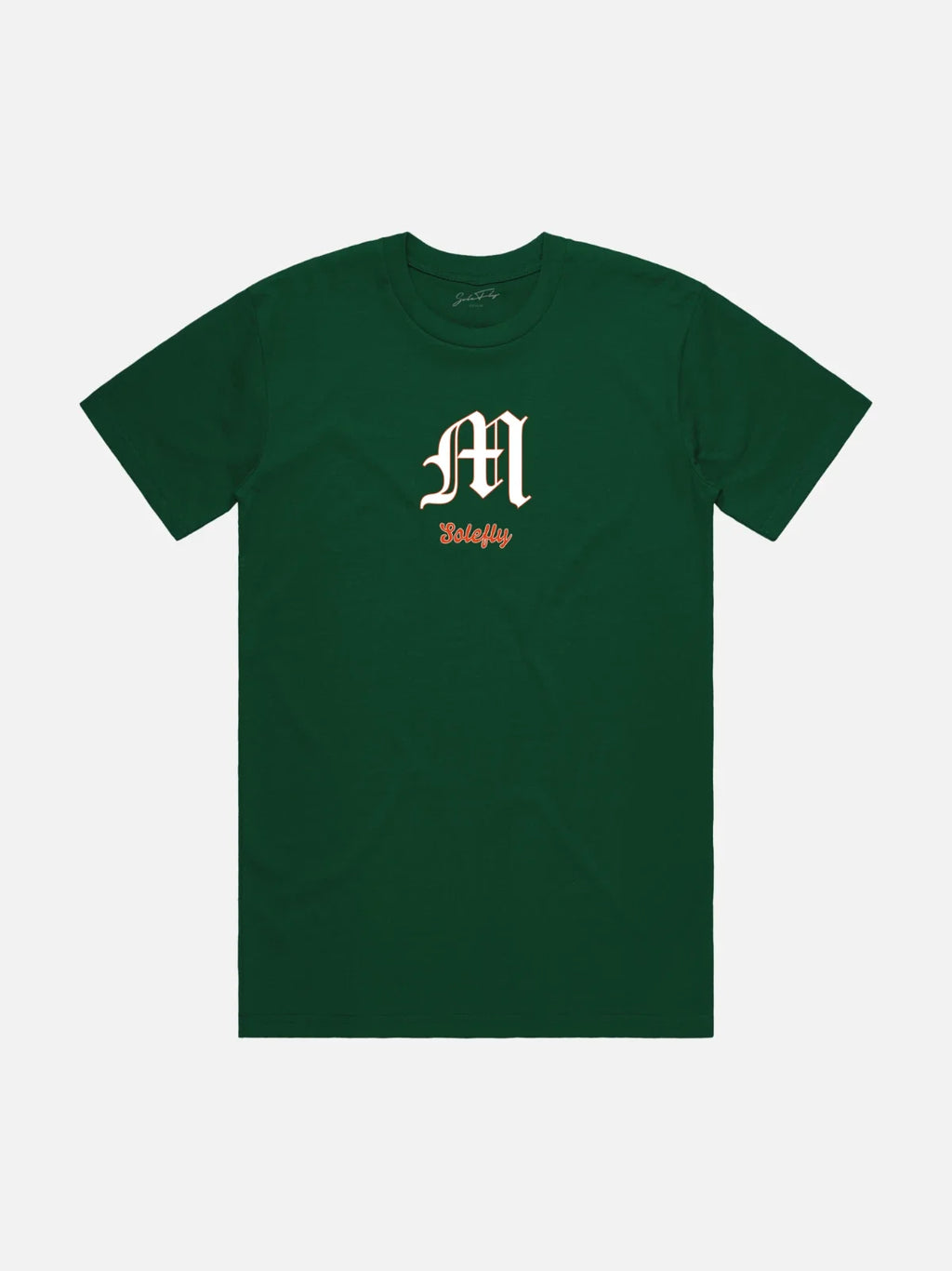MEN'S SOLE FLY MIAMI 1991 NATIONAL CHAMPIONS TRIBUTE WHITE T-SHIRT GREEN ORANGE