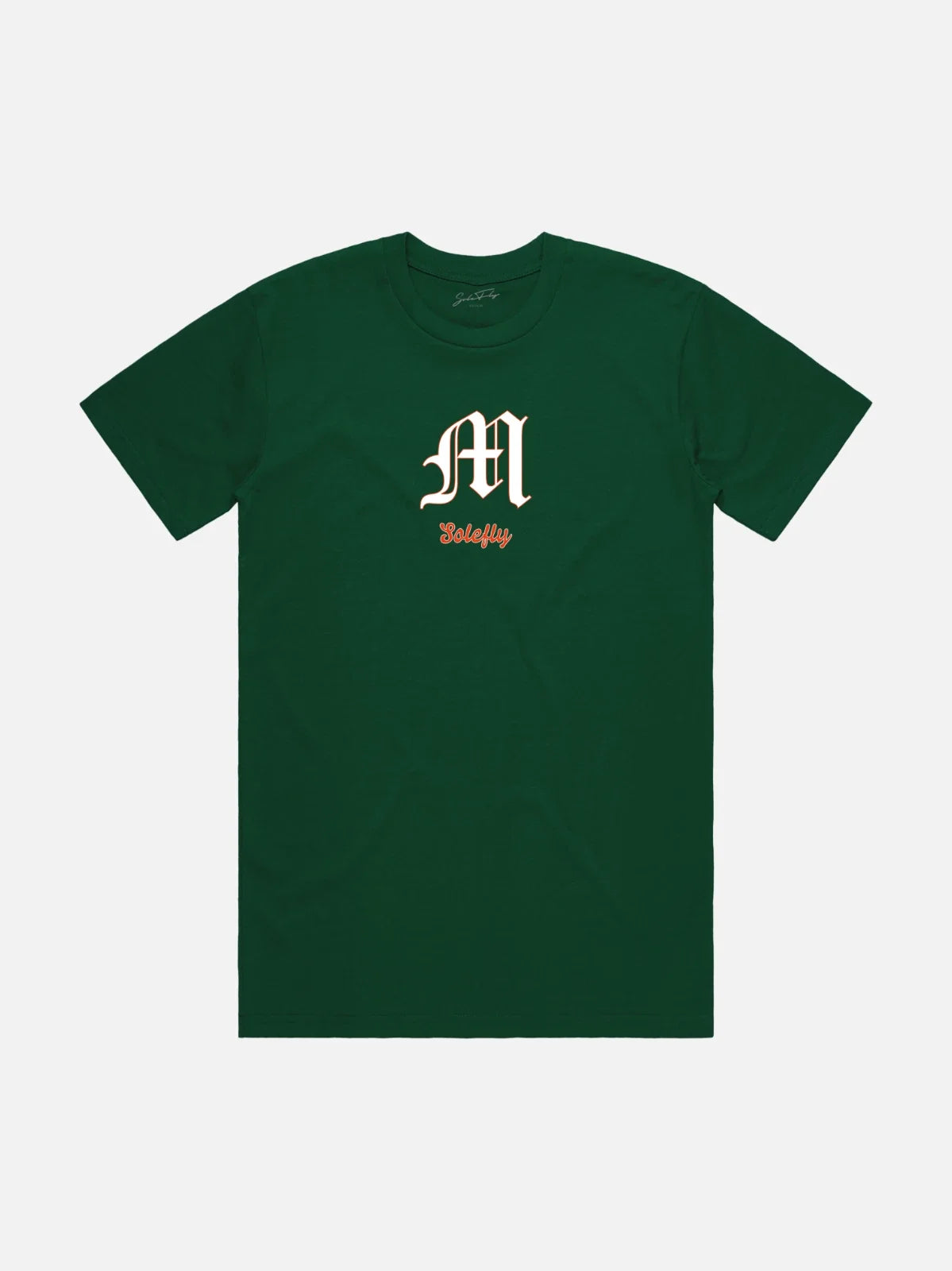 MEN'S SOLE FLY MIAMI 1991 NATIONAL CHAMPIONS TRIBUTE WHITE T-SHIRT GREEN ORANGE