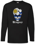 Uruguay Football Skull I Men's Long Sleeve T-Shirt Uruguayan Soccer Flag