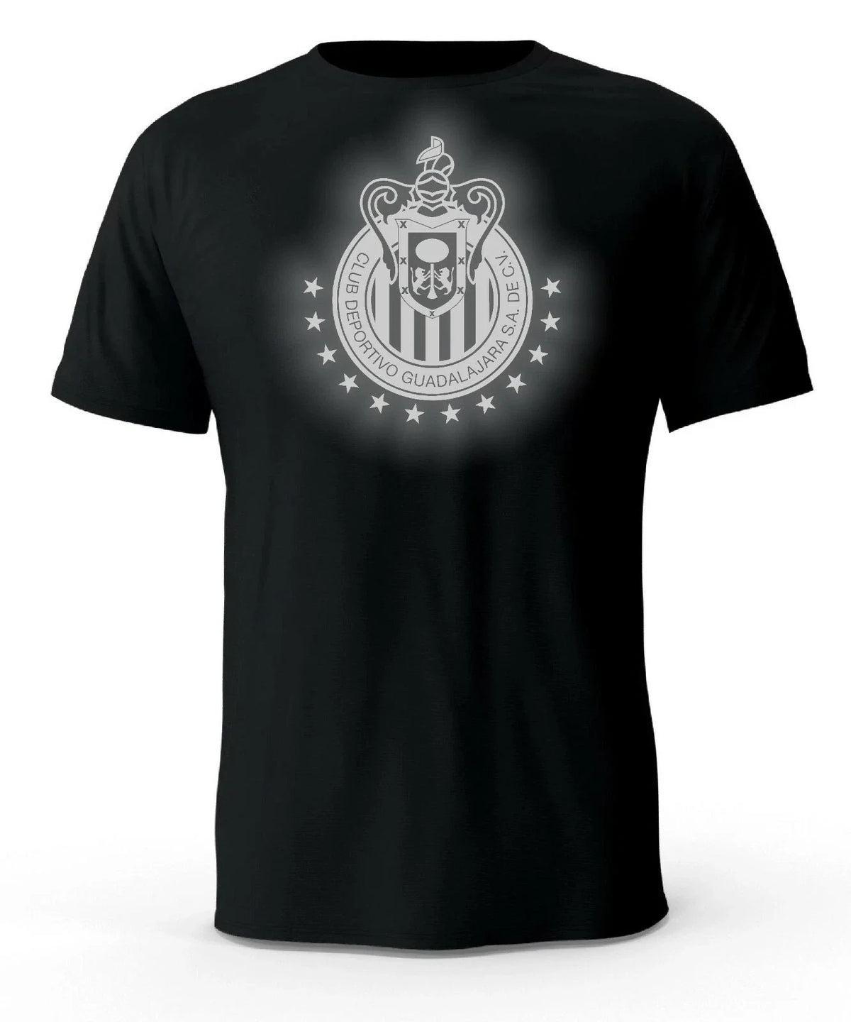 Chivas Guadalajara  Futbol Mexico Black Reflective Logo T-Shirt playera