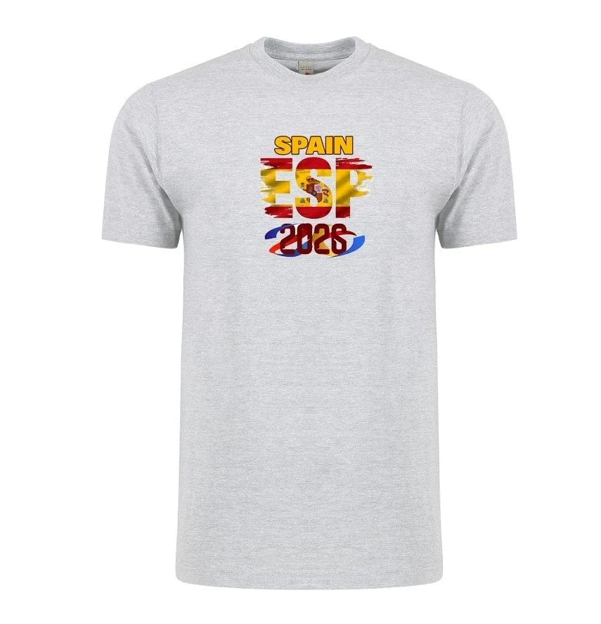 Spain Soccer Country Flag T-Shirt World Cup 2026 Adult Unisex Football Fan Tee