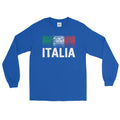 Italia Italy Flag Distressed Men’s Long Sleeve Shirt Italian Pride Soccer New