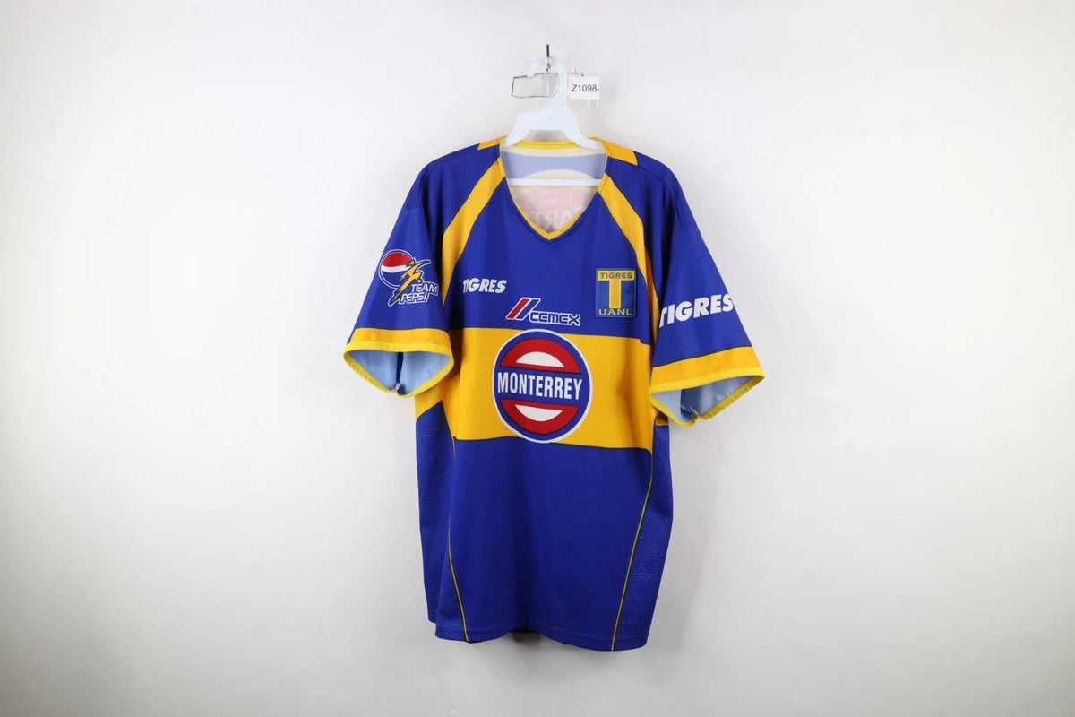 Vtg Y2K 2004 2005 Mens XL Distressed MX Liga Tigres UANL Soccer Futbol Jersey