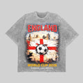 England World Cup 2026 Washed T-Shirt British Flag Soccer Jersey Fan Gift