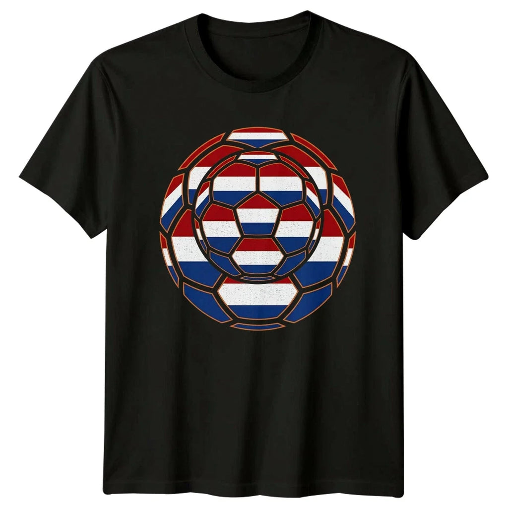 Netherlands Soccer Ball Flag Graphic T-Shirt Dutch Football Birthday