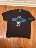 vintage black soccer shirt y2k bike brand xl