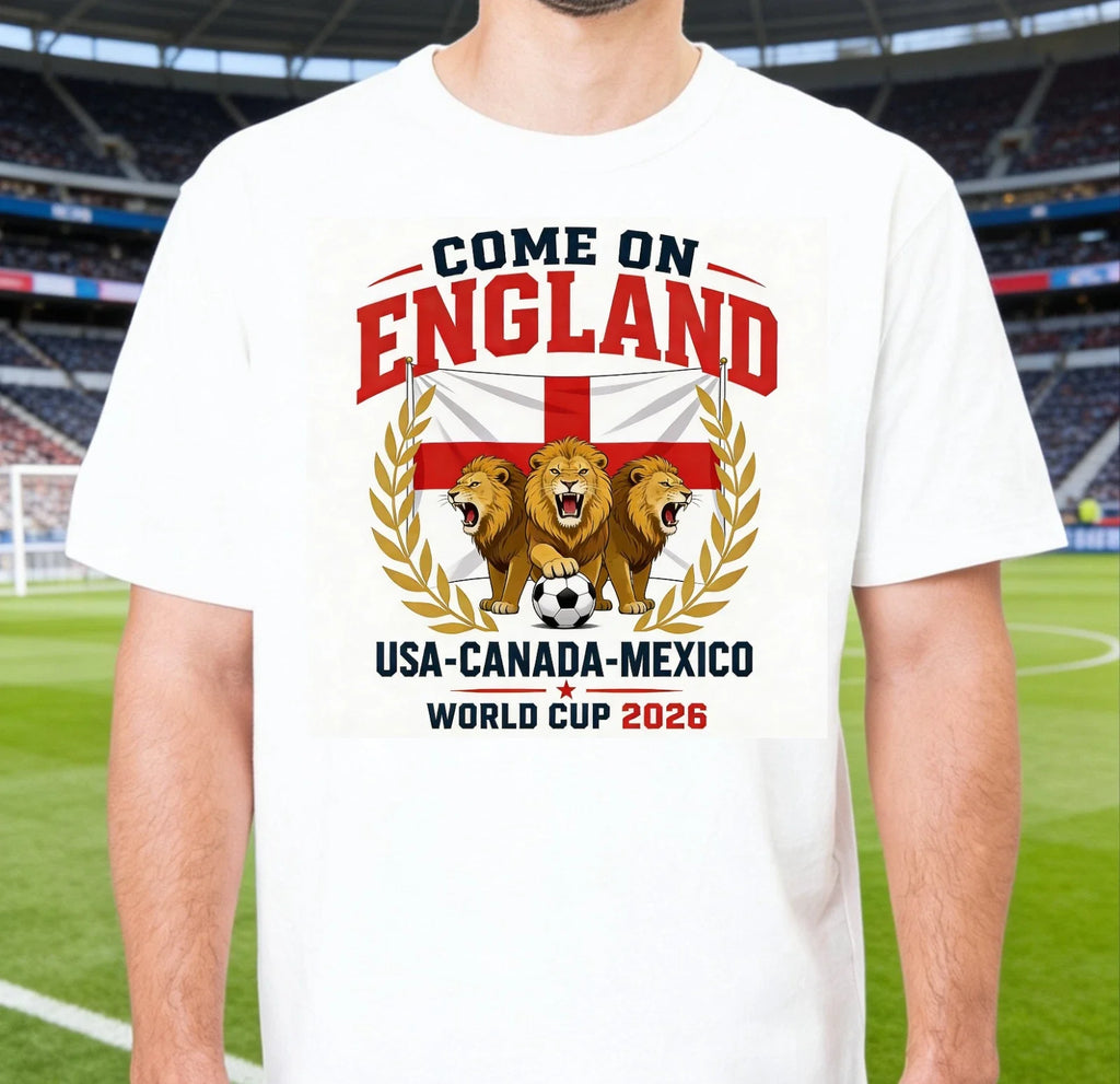 Come on England, World Cup 2026 t-shirt, Three Lions English Football Supporters