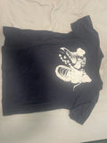 Boutique Brasil Soccer Cleats Graphic T-Shirt Navy Blue Distressed Print Size L