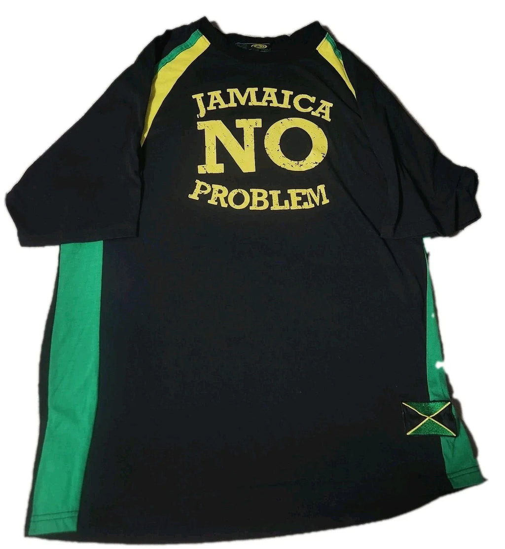 🔥 Vintage Jamaica No Problem Soccer Jersey Shirt Mens Size XL 29x23 Black