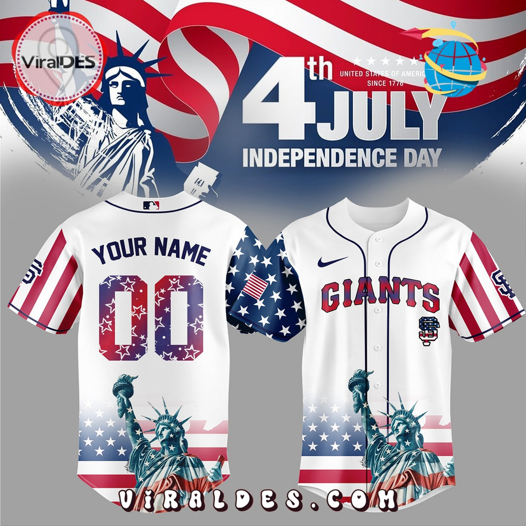 San Francisco Giants Custom Independence Day Baseball Jersey
